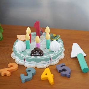 Deluxe Wooden Musical Birthday Cake Playset